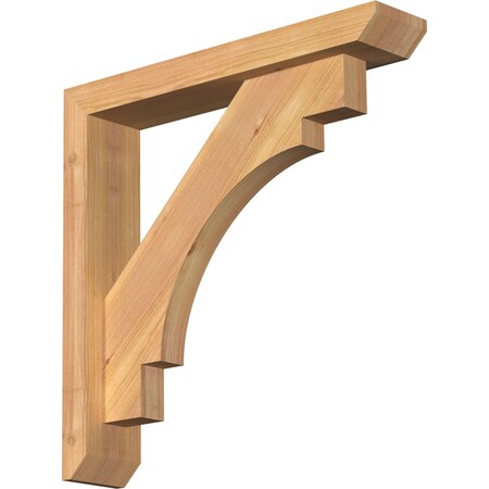 Ekena Millwork Merced Slat Smooth Bracket w/ Offset Brace, Western Red Cedar, 3 1/2"W x 18"D x 18"H BKT0402X18X18MRC06SWR